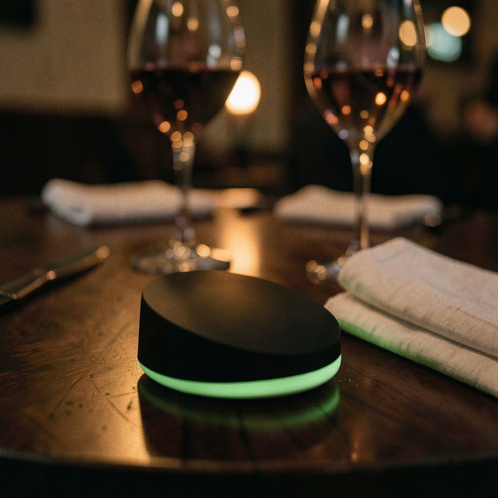 OrdiBee LED-Ring leuchtet im Kerzenlicht